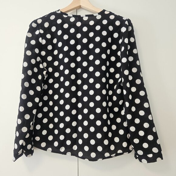 Polka Dot Blouse - Black and White - Picture 2 of 7